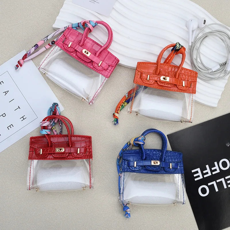 Clear Mini Handbag Bag Charm (Blue)