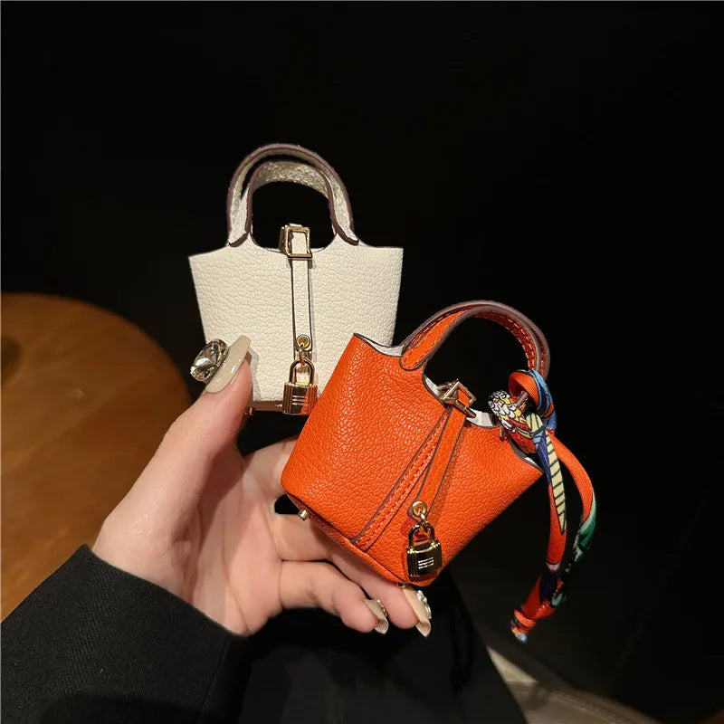 Mini Handbag Bag Charm (White)