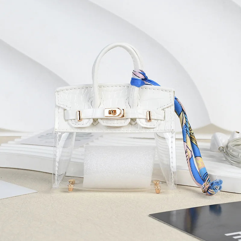 Clear Mini Handbag Bag Charm (Blue)